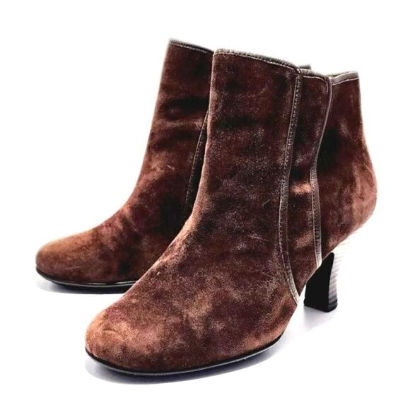 Sofft Ankle Boot Women’s Size 8 Wide Brown Suede Stiletto Heel Booties Shoe - Picture 6 of 8